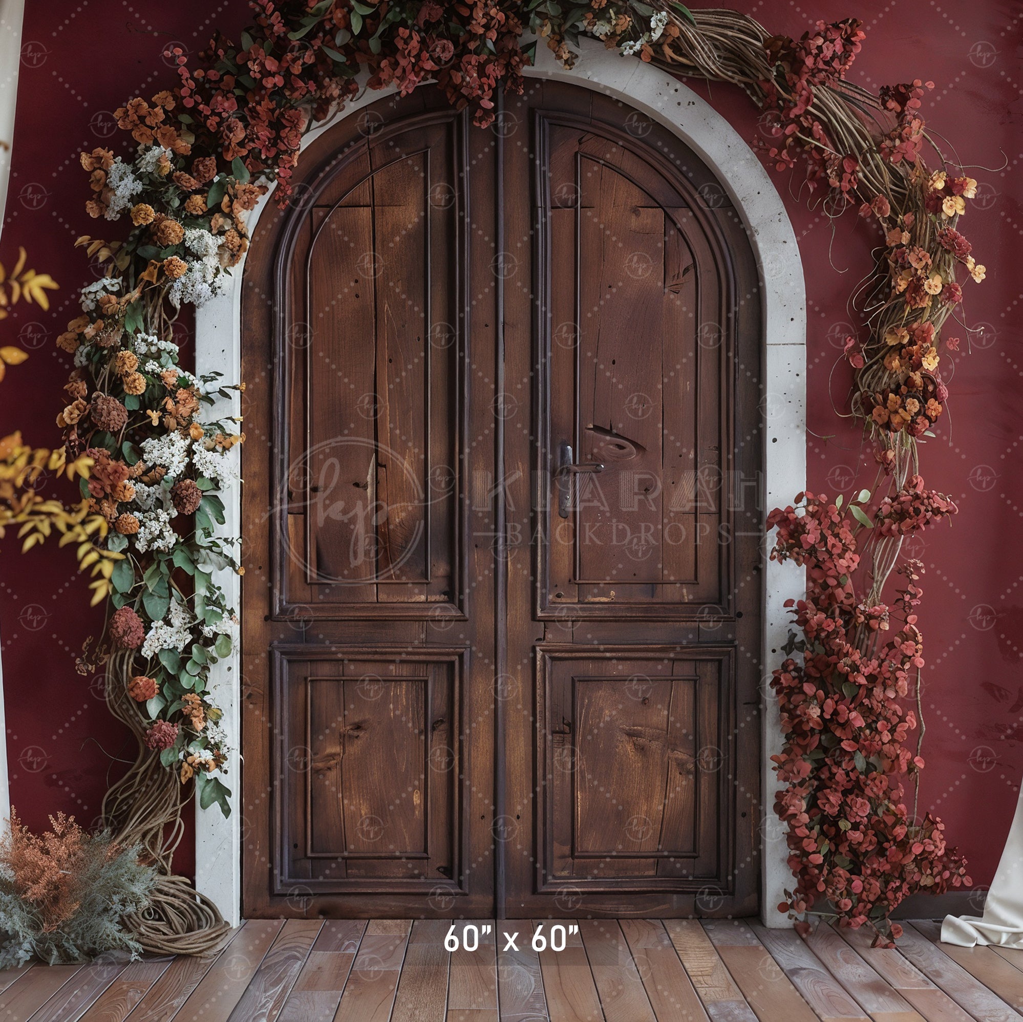 Autumn Floral Arch Doorway Backdrop
